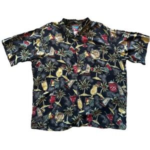 Vintage‎ Joe Kealohas Reyn Spooner Martini Cocktail Hawaiian Shirt Red Mens XXL
